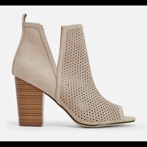 JustFab Shoes - Just fab taupe pep-toe bootie JustFab Shoes - Just fab taupe pep-toe bootie
